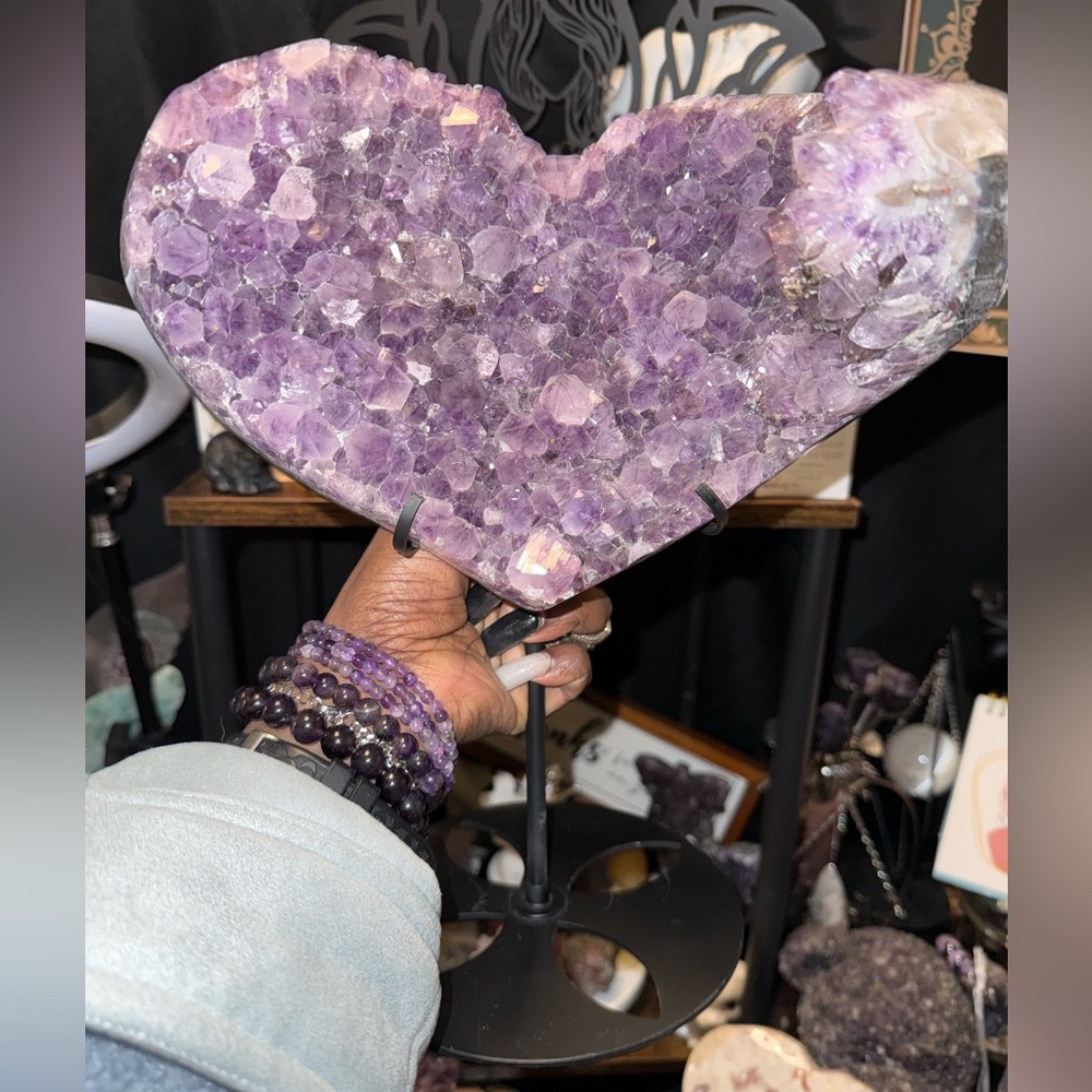 Amethyst Heart-Shaped Geode Custom & Stand